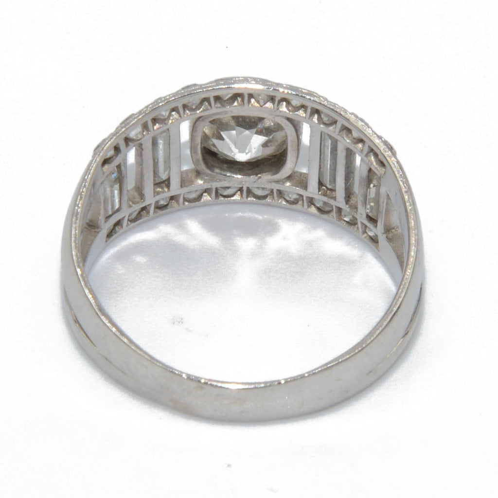 Bague en diamant et platine forme bandeau