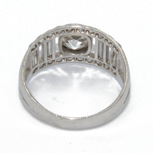 Bague en diamant et platine forme bandeau