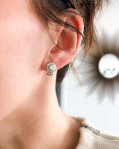 Boucles d'oreilles en diamants et platine