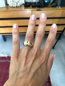 Bague Chaumet or jaune et diamants Doubles liens