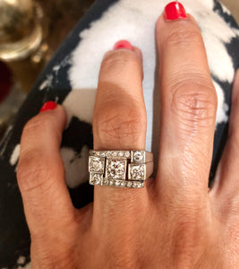 Bague platine diamant 1930 - adalgyseboutique