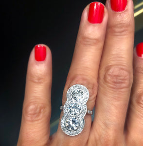 Bague vous et moi en platine et diamant