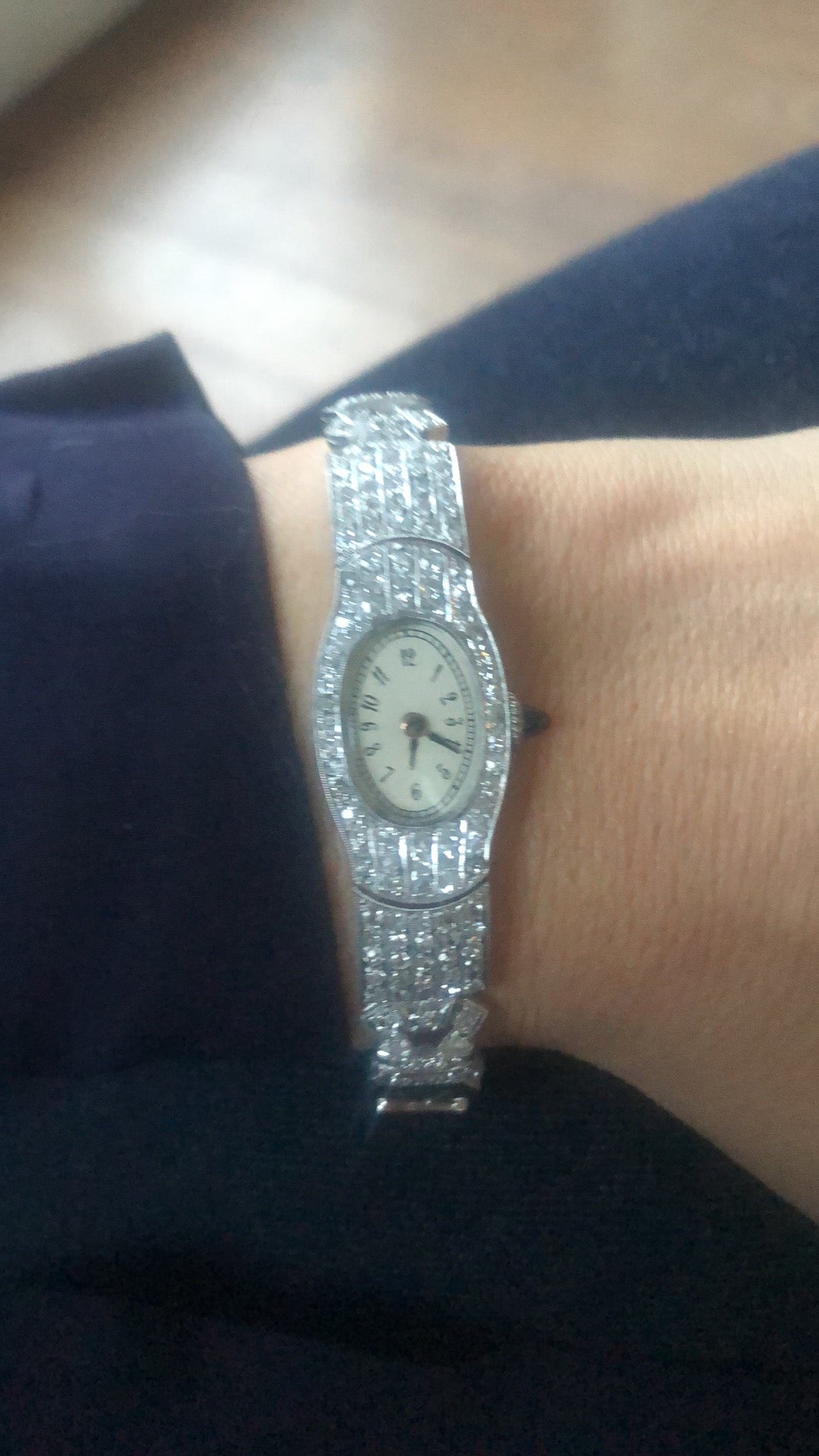Montre platine et diamants Art Déco