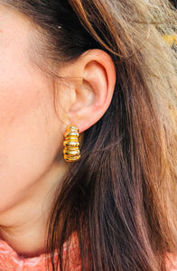 Créoles en or jaune godronnée Chimento