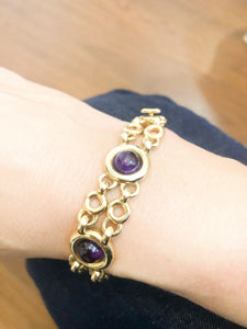 Bracelet or jaune et améthyste de la maison Poiray
