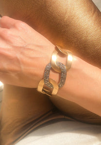 Bracelet or rose et diamants blancs et cognacs de la maison Pomellato