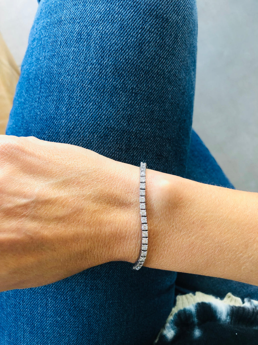 Bracelet rivière en or gris et diamant