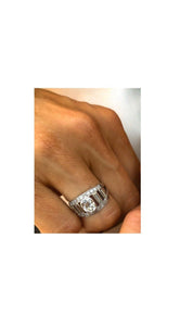 Bague en diamant et platine forme bandeau - adalgyseboutique