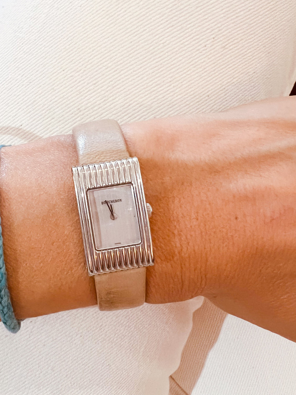 Boucheron Reflet collection rectangular steel watch
