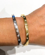 Charger l&#39;image dans la galerie, Bracelet jonc or blanc forme ruban - adalgyseboutique
