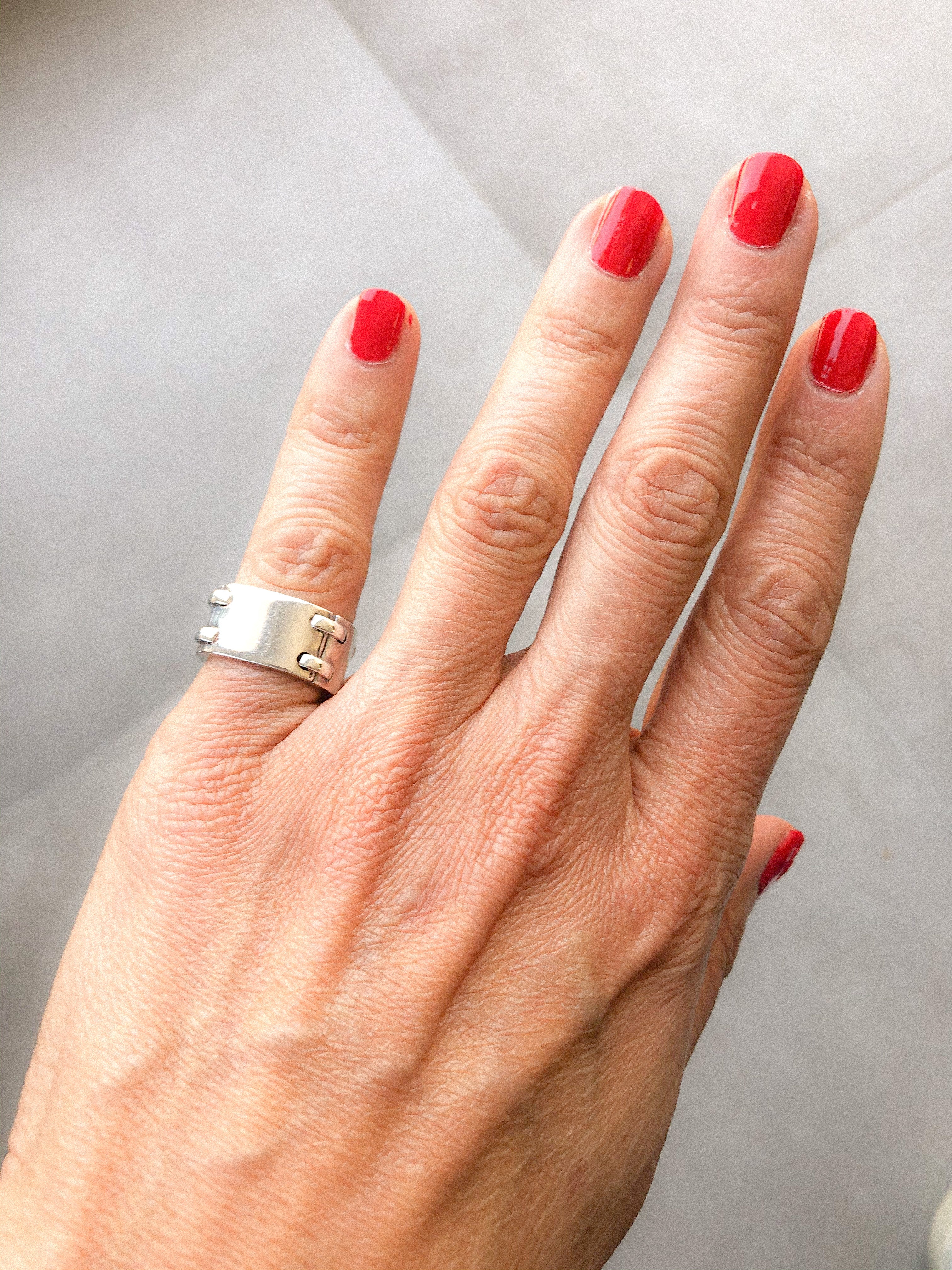 Bague en argent signée de la maison Hermès Vintage