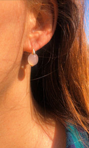 Paire de boucles d'oreilles or rose Pomellato et quartz rose
