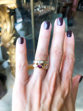Charger l&#39;image dans la galerie, Bague or jaune en toi et moi rubis et diamant
