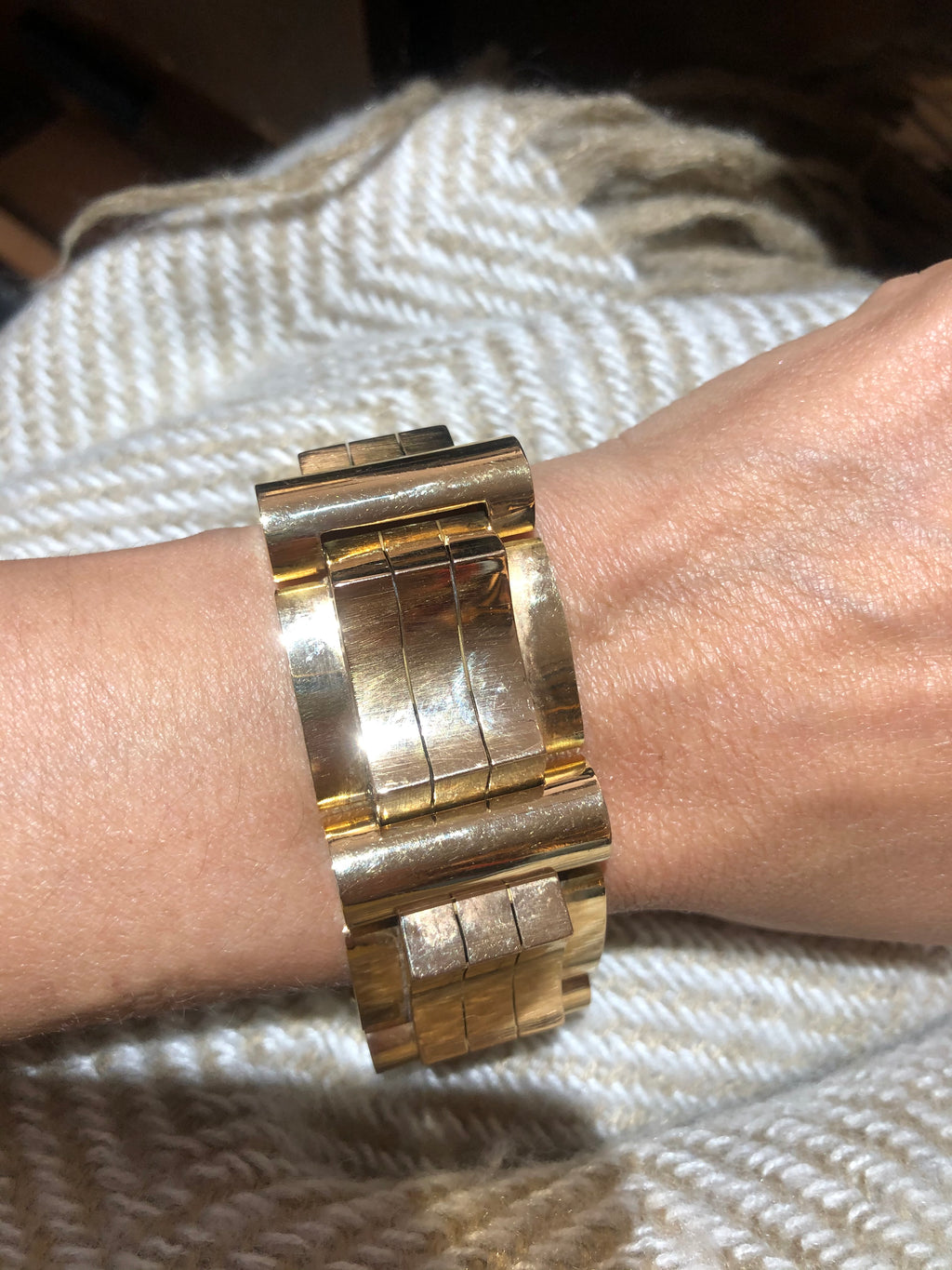 Bracelet tank or rose et jaune 18k