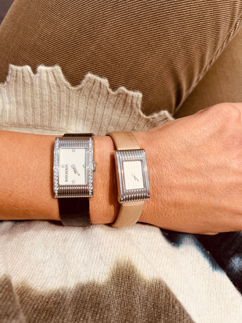 Montre rectangulaire en acier Boucheron collection Reflet