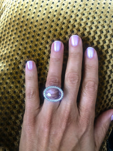 Bague signée Pomellato or rose ornée d'une morganite facettée
