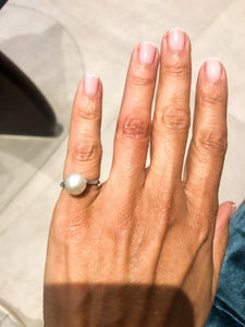 Bague Perle Akoya et platine
