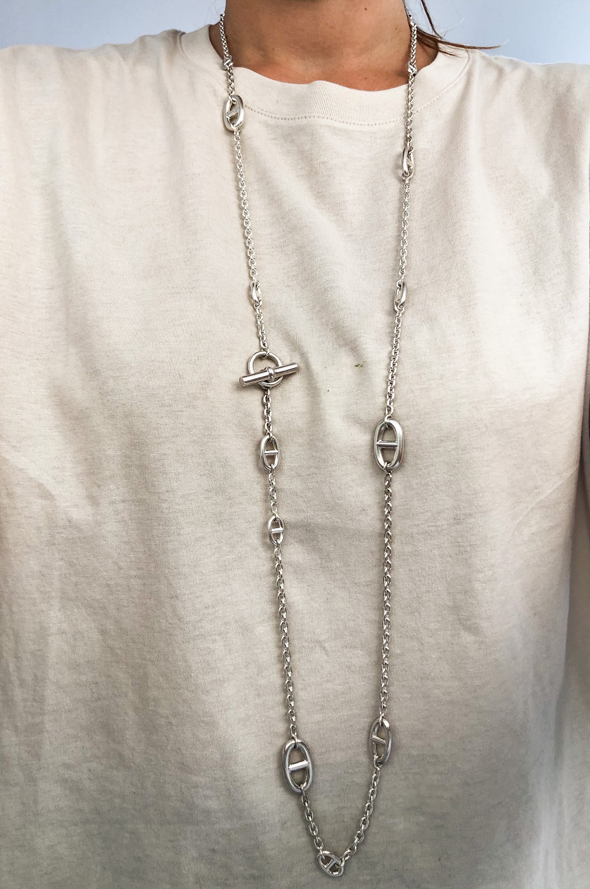 Sautoir en argent  Hermès modèle Farandole