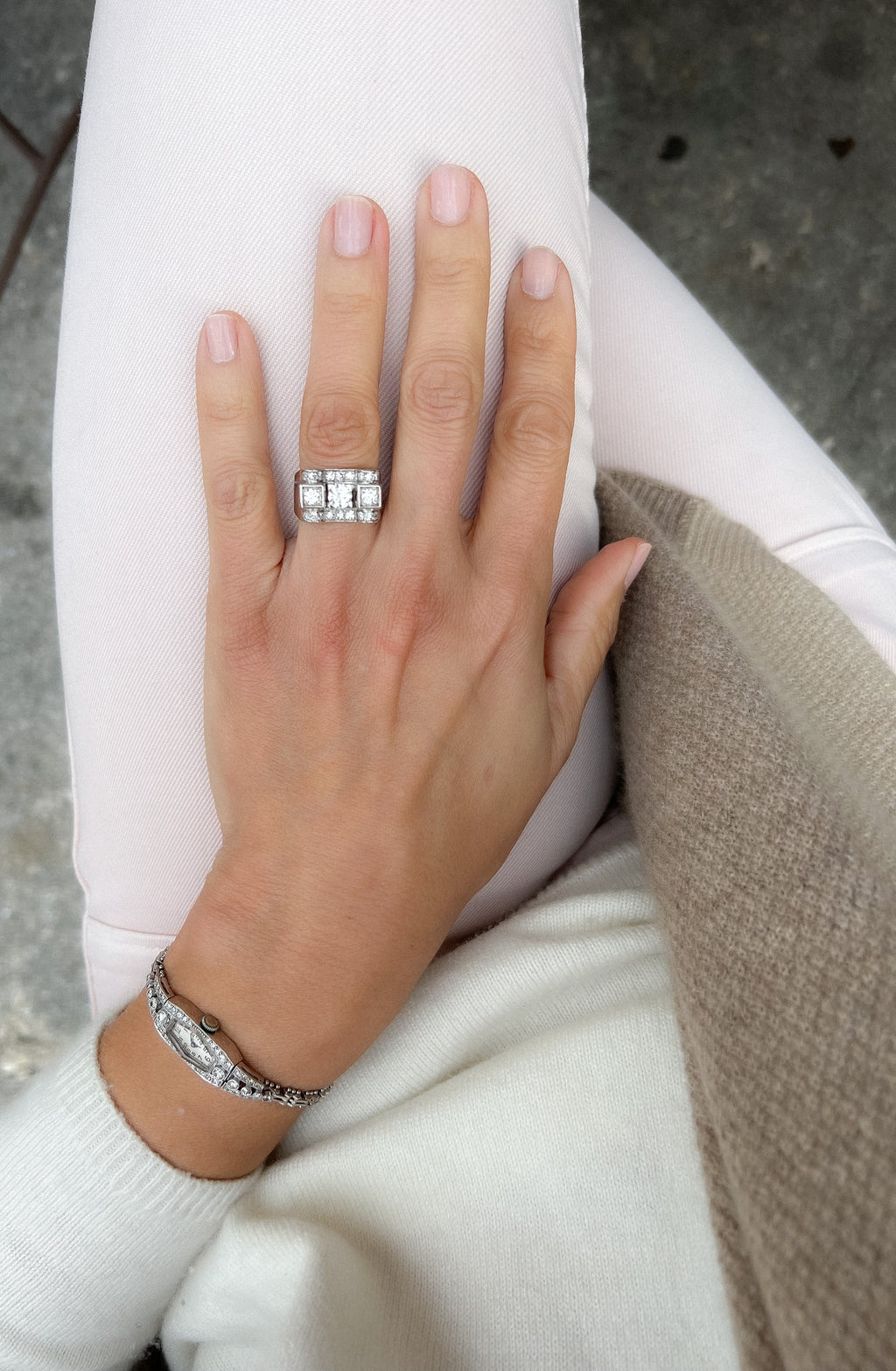 Bague platine et diamant