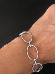 Bracelet maillons ovales en diamant