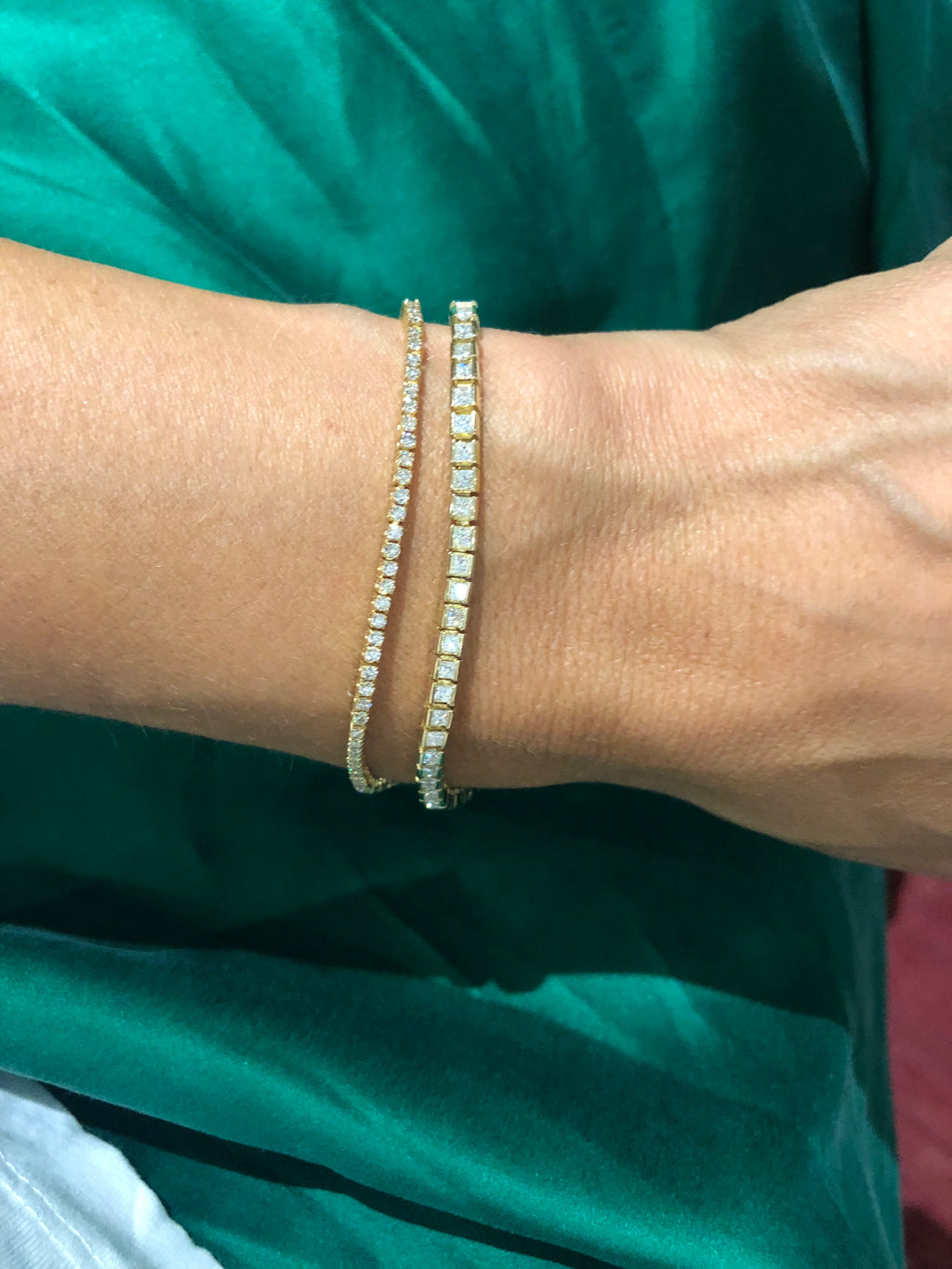 Bracelet riviere en or jaune et diamants