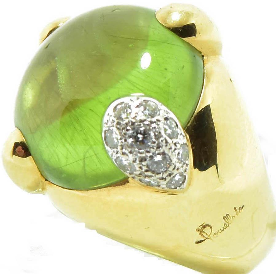 Bague or Jaune Peridot signée Pomellato - adalgyseboutique