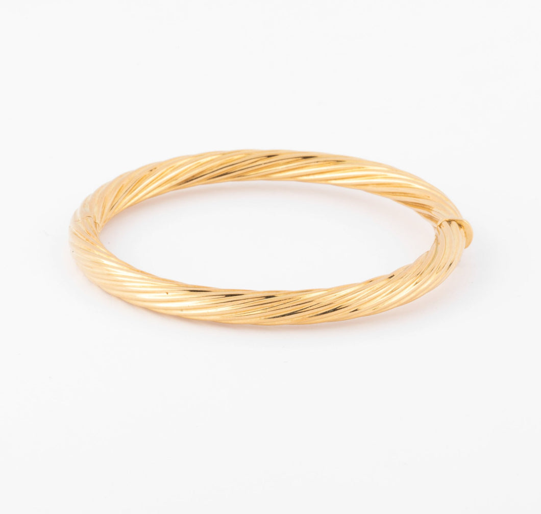 Bracelet jonc fermé torsadé or jaune