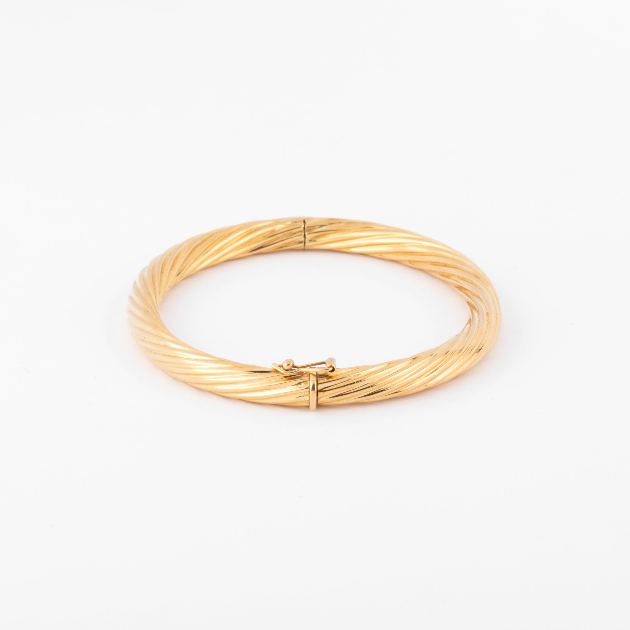 Bracelet jonc fermé torsadé or jaune