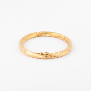 Bracelet jonc fermé torsadé or jaune