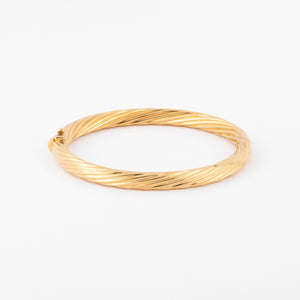 Bracelet jonc fermé torsadé or jaune