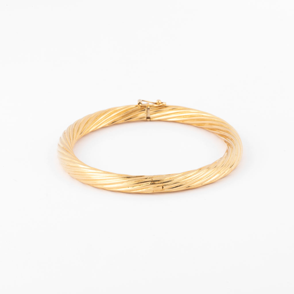 Bracelet jonc fermé torsadé or jaune
