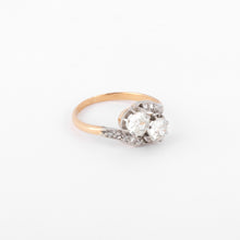 Charger l&#39;image dans la galerie, Bague Toi &amp; Moi en diamant platine et or
