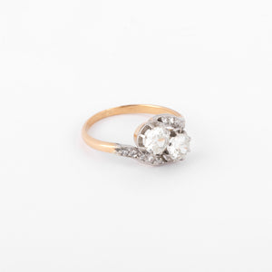 Bague Toi & Moi en diamant platine et or