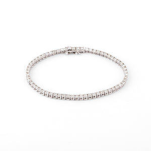 Bracelet rivière or gris en diamants