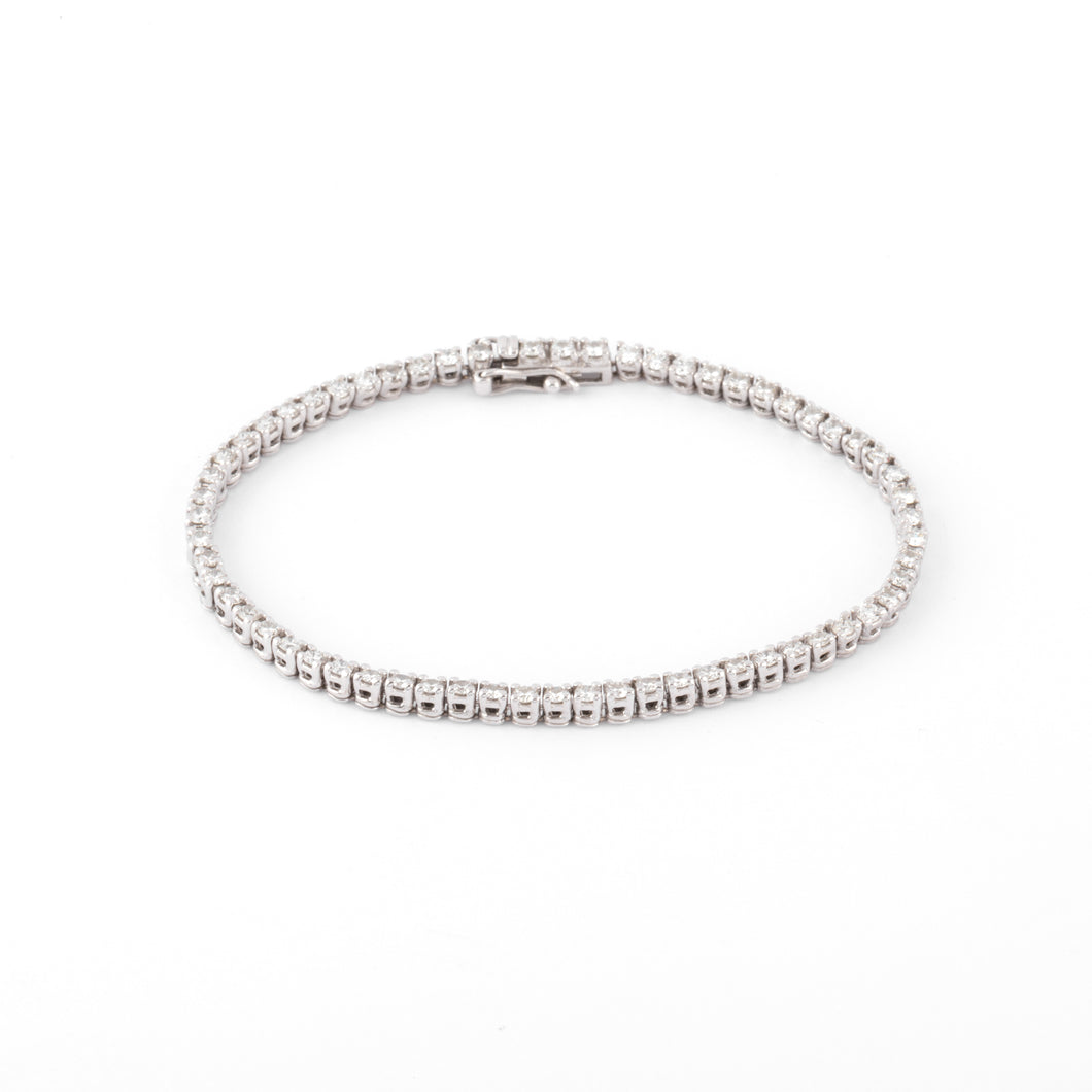 Bracelet rivière or gris en diamants
