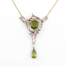 Charger l&#39;image dans la galerie, Collier or jaune et Argent Napoléon III orné de Péridot
