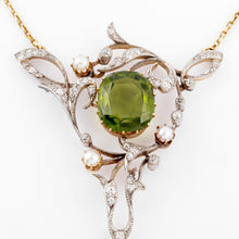 Charger l&#39;image dans la galerie, Collier or jaune et Argent Napoléon III orné de Péridot
