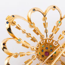 Charger l&#39;image dans la galerie, Pendentif et broche or jaune du créateur grec Lalaounis ornée de pierres précieuses

