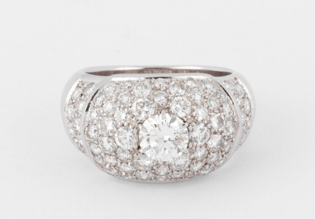 Bague jonc pavée de diamant de diamant