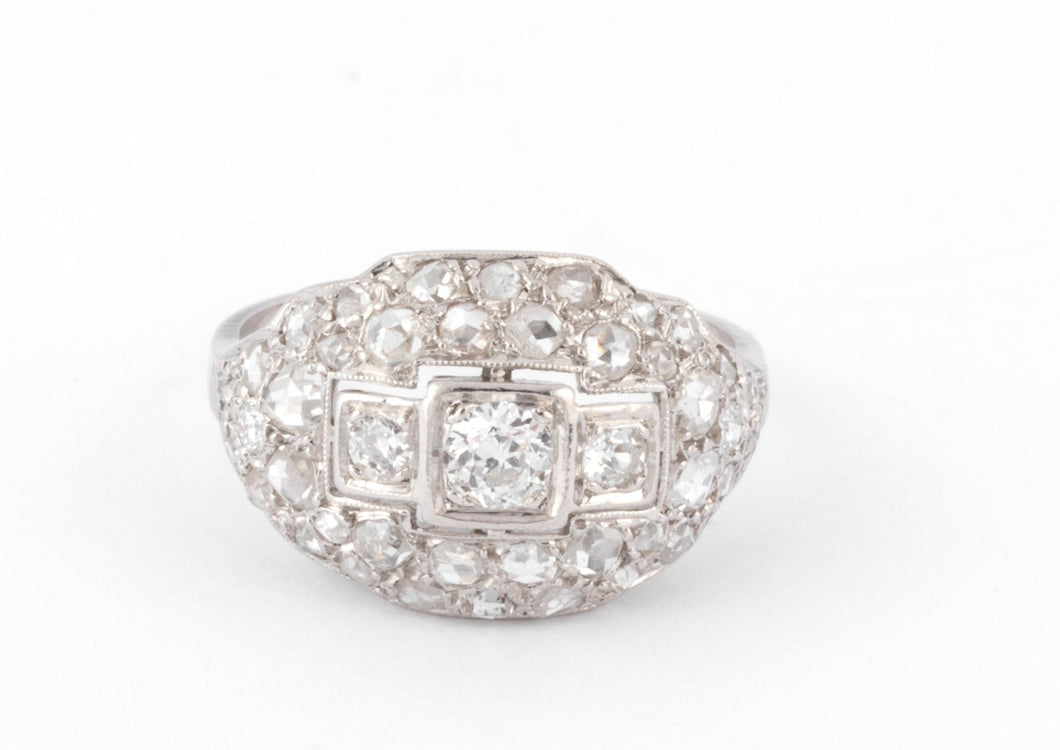 Bague en platine et diamant des années 1930