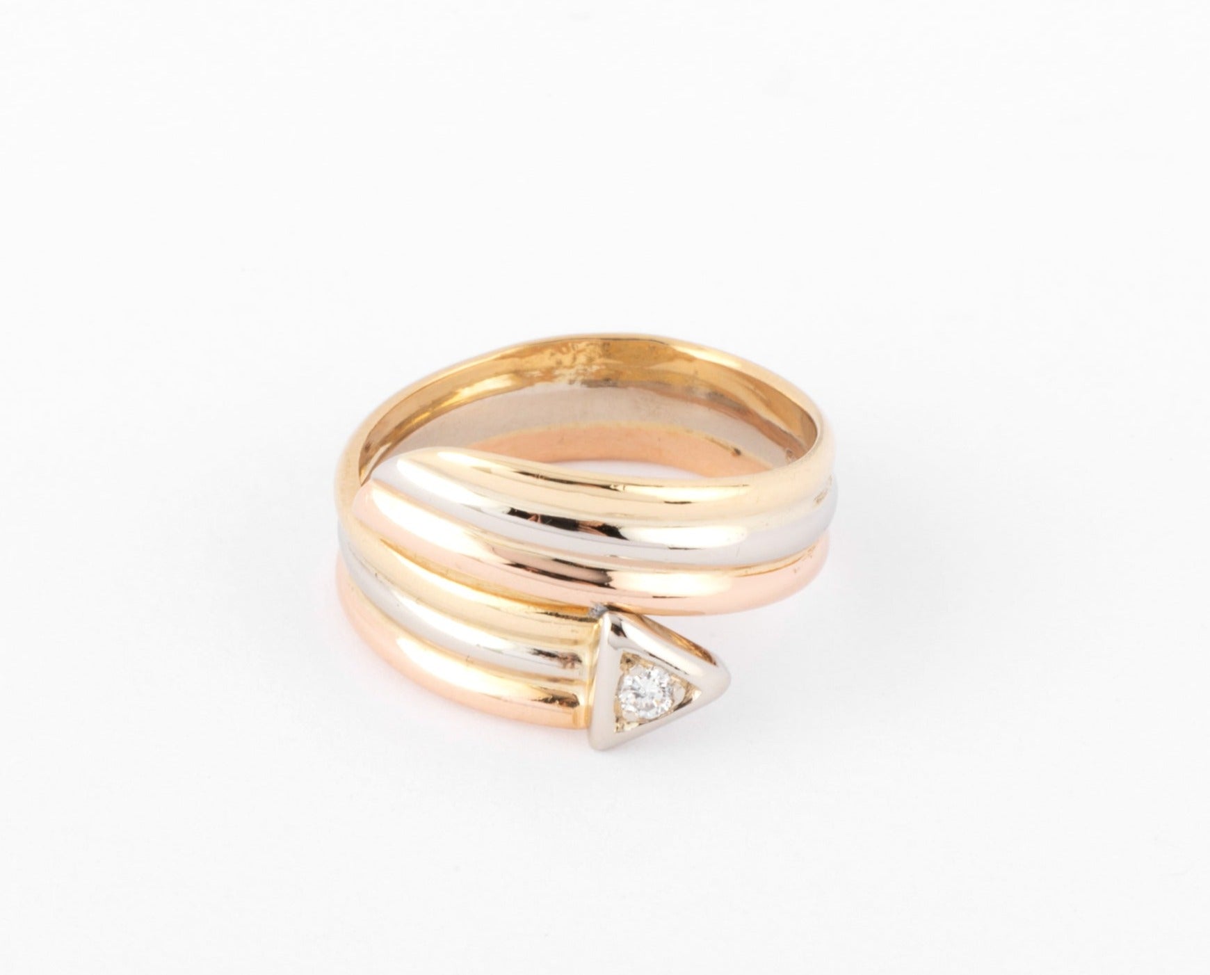 Bague 3 Ors avec un diamant