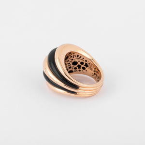 Bague jonc or rose et onyx de la maison Damiani