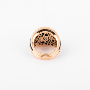 Bague jonc or rose et onyx de la maison Damiani
