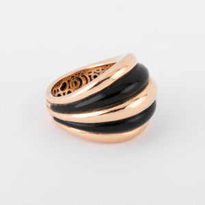 Bague jonc or rose et onyx de la maison Damiani