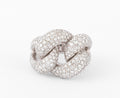 Bague or gris gourmette pavée de diamant