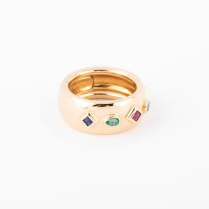 Bague anneau en pierres de couleurs de la maison Cartier