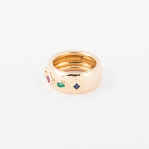 Bague anneau en pierres de couleurs de la maison Cartier