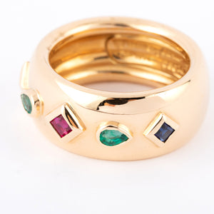 Bague anneau en pierres de couleurs de la maison Cartier