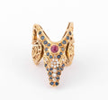 Bague or jaune tête de crocodile de la maison Lalaounis