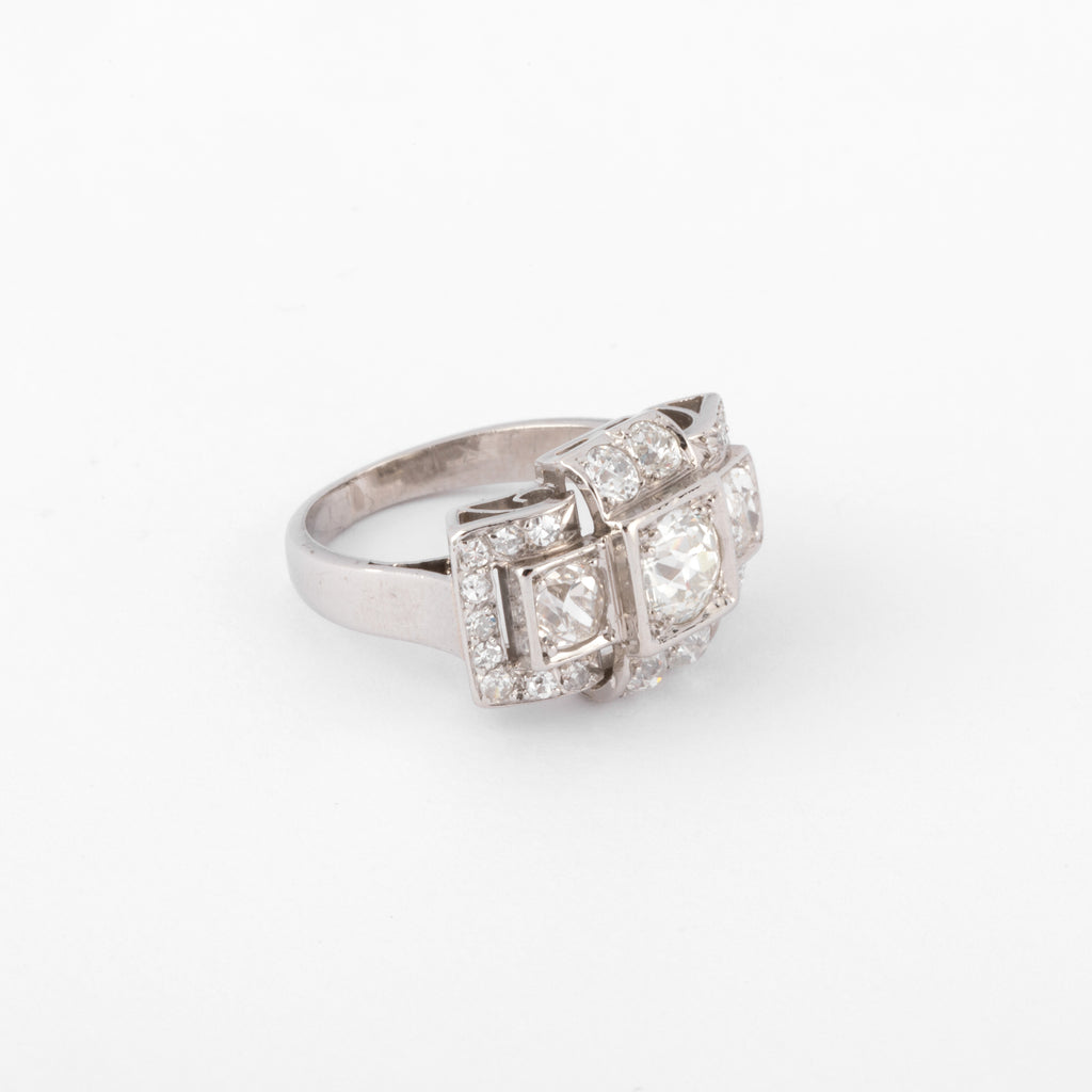 Bague platine et diamants 1930